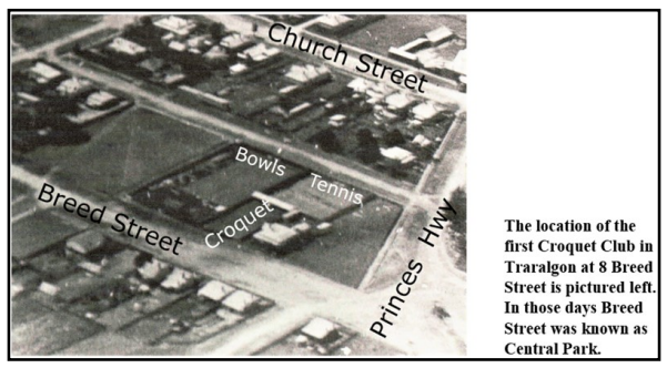 Aerial Photo showing first location of club